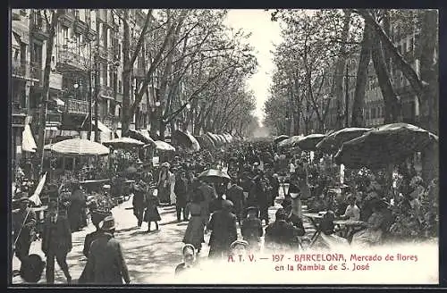 AK Barcelona, Mercado de flores en la Rambla de S. José