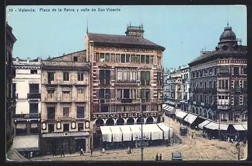 AK Valencia, Plaza de la Reina y calle de San Vicente