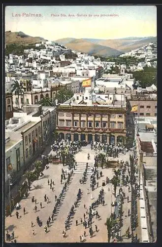 AK Las Palmas, Plaza Sta. Ana, Salida de una procession