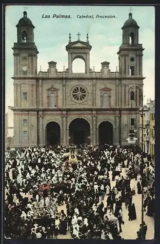 AK Las Palmas, Catedral, Procesion