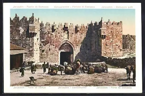 AK Jerusalem, Passanten am Damaskustor