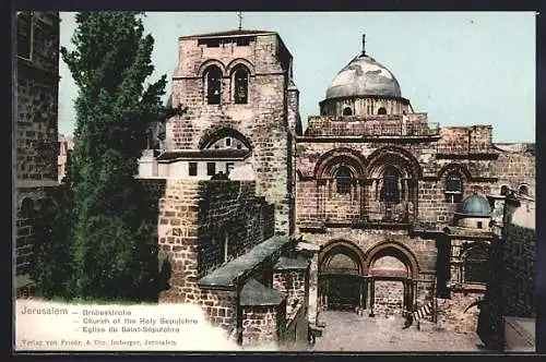 AK Jerusalem, Blick auf die Grabeskirche