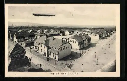 AK Ohrdruf, Blick über den Truppenübungsplatz mit Zeppelin