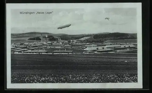 AK Münsingen, Zeppelin über dem Neuen Lager