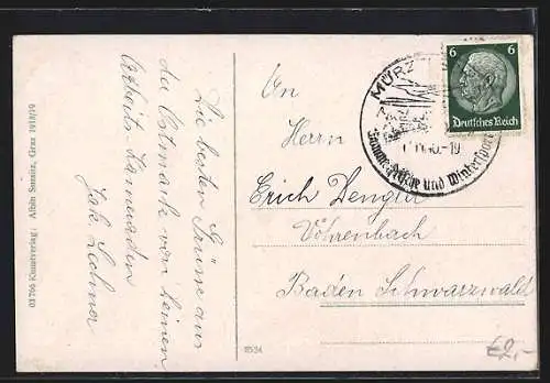 AK Mürzzuschlag, Teilansicht mit Schneealpe