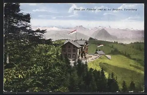 AK Bregenz /Vorarlberg, Hotel am Pfänder aus der Vogelschau