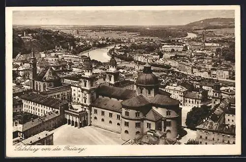 AK Salzburg, Ortsansicht von der Festung