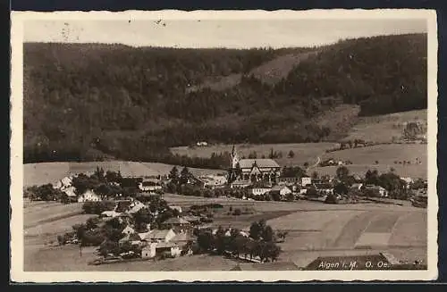 AK Aigen /Ob.-Oe., Ortspartie mit Kirche