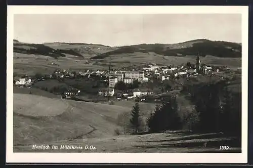 AK Haslach im Mühlkreis, Gesamtansicht vom Berg aus