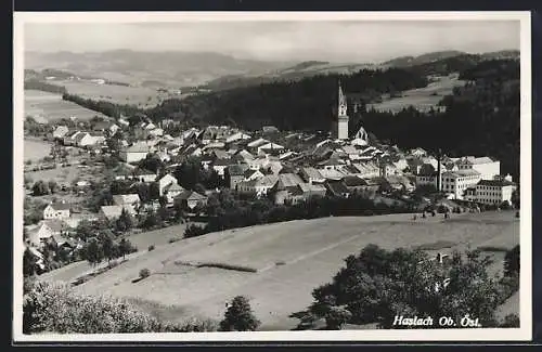 AK Haslach /Ob. Öst., Gesamtansicht vom Berg