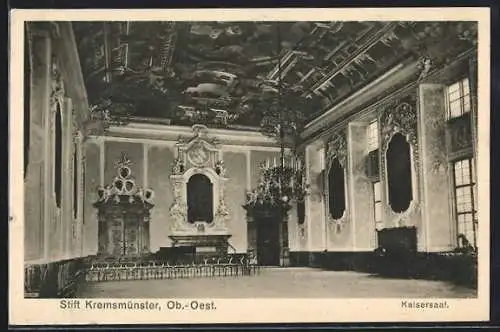 AK Kremsmünster /Ob.-Oest., Kaisersaal im Stiftsgebäude