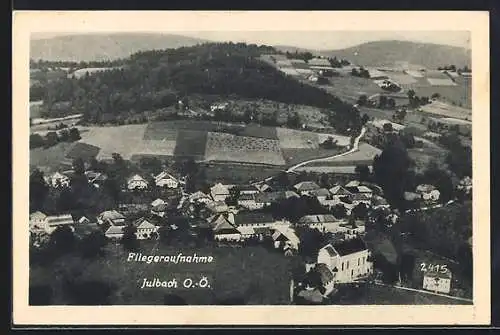 AK Julbach /O.-Ö., Teilansicht mit Kirche, Fliegeraufnahme