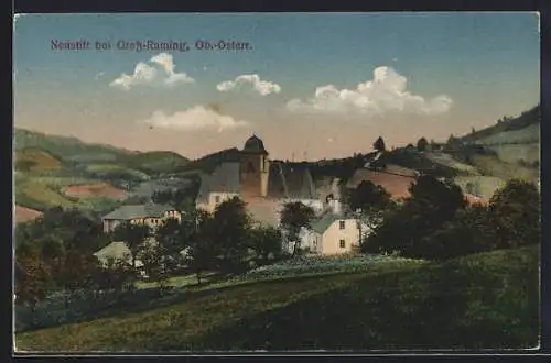 AK Neustift bei Gross-Raming, Ortspartie mit Kirche