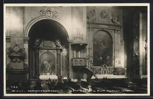 AK Wien, Schottenkirche, Herz Jesu- und Kommunion-Altar