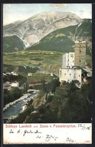 AK Stans, Panorama mit Schloss Landeck v. Passeierspitze