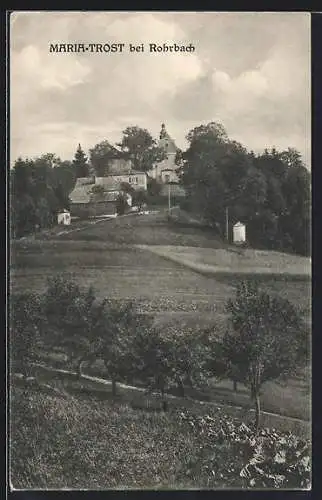 AK Maria-Trost bei Rohrbach, Ortspartie mit Kirche