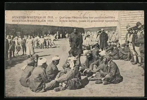 AK Kriegsgefangene Hindus im Lager Munster-Westphalie 1915