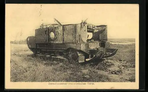 AK Zerschossener französischer Tank