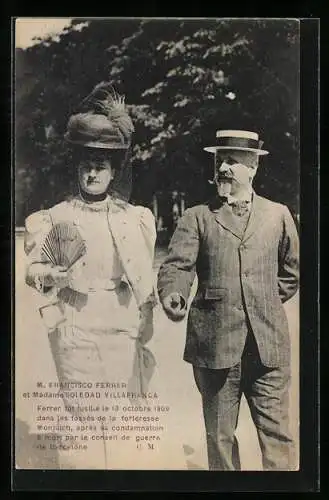 AK M. Francisco Ferrer et Madame Soledad Villafranca, Anti-Katholizismus