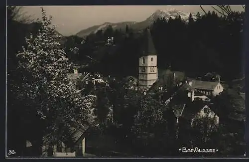 AK Bad Aussee, Ortspartie mit Kirche