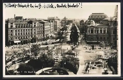 AK Wien, Dr. Karl Ludger-Ring mit Strassenbahn