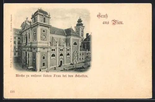 AK Wien, Kirche zu unserer lieben Frau bei den Schotten, um 1900