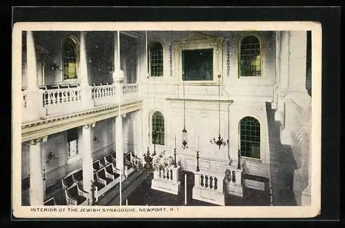 AK Newport, RI, Interior of the Jewish Synagogue, Synagoge