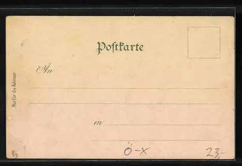 Lithographie Mistelbach /N. Ö., Warenhaus Freund, Schloss Ebendorf, Teilansicht