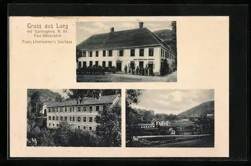 AK Sonntagberg, Lueg, Gasthaus von Franz Litzellachner, Gebäudeansicht, Ortspartie