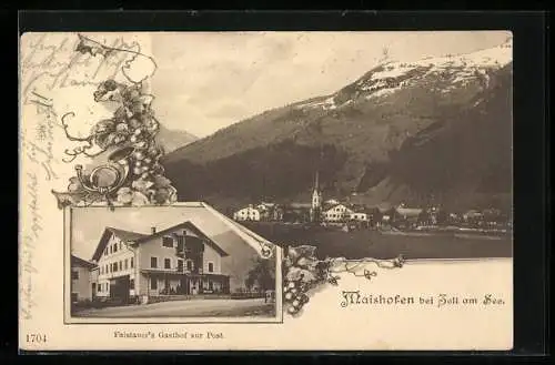 AK Maishofen, Faistauers Gasthaus zur Post, Ortsansicht