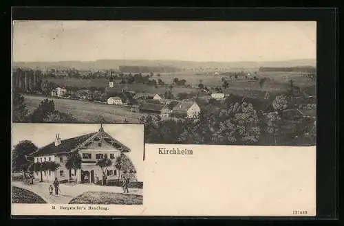 AK Kirchheim, Ortsansicht aus der Vogelschau, Handlung M. Burgstaller