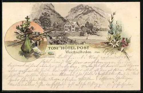 Lithographie Weichselboden, Toni`s Hôtel Post