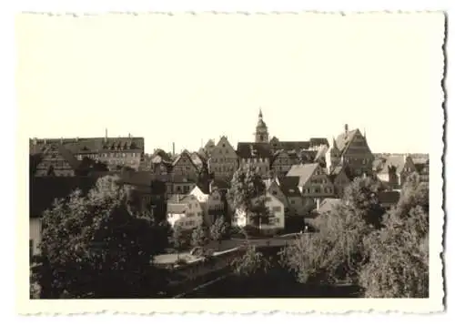 5 Fotografien unbekannter Fotograf, Ansicht Bietigheim, Strassenansicht, Panorama, Gebäudeansicht