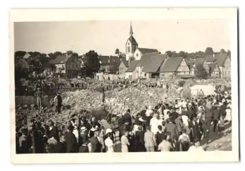 8 Fotografien unbekannter Fotograf, Ansicht Oeschelbronn, Zerstörung nach Brandkatastrophe 1933