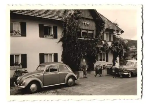 5 Fotografien Auto VW Käfer, Volkswagen mit Kennzeichen Berlin, Autozug durch den Tauerntunnel