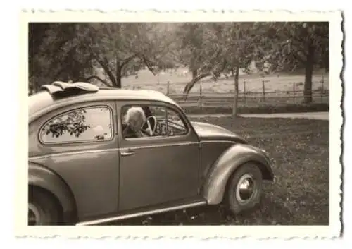 5 Fotografien Auto VW Käfer, Volkswagen mit Kennzeichen Berlin, Autozug durch den Tauerntunnel