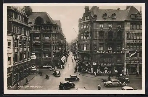 AK Köln a. Rh., Wallrafplatz mit Hohe Strasse, Hof-Apotheke
