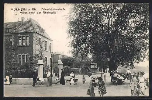 AK Mülheim a. Rh., Düsseldorferstrasse, Villen nach der Rheinseite