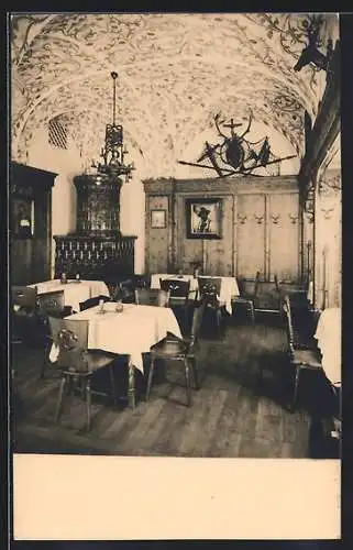 AK München, Gasthaus Kaiserstube, Innenansicht