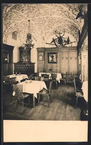 AK München, Gasthaus Kaiserstube, Innenansicht