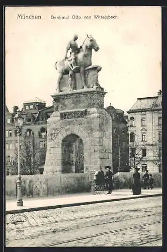 AK München, Denkmal Otto von Wittelsbach auf der Wittelsbacher Brücke