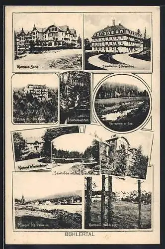 AK Bühl /Bühlertal, Kurhaus Sand, Kurhaus Plättig, Sanatorium Bühlerhöhe