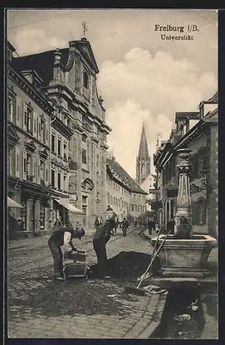 AK Freiburg i. B., Universitätskirche und Universität