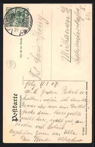 AK Freiburg i. Br., Unterlinden, Denkmal u. Kruzifix mit Geschäftsfassaden