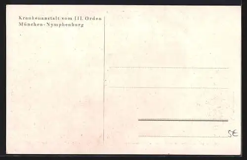 AK München-Nymphenburg, Krankenanstalt vom III. Orden mit Anlagen