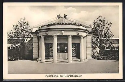 AK München, Nymphenburg, Kgl. Botanischer Garten, Hauptportal der Gewächshäuser