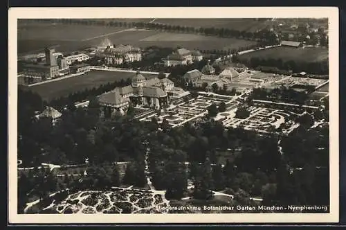 AK München-Nymphenburg, Botanischer Garten vom Flugzeug aus