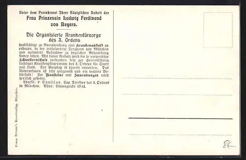 Künstler-AK München-Nymphenburg, Krankenanstalt des III. Ordens