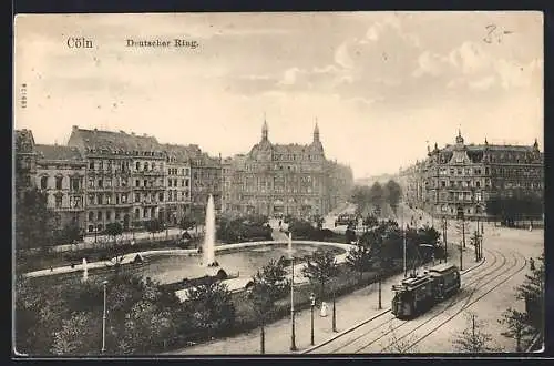 AK Köln-Neustadt, Deutscher Ring mit Strassenbahn