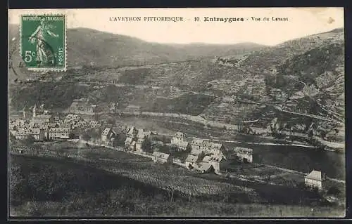 AK Entraygues /Aveyron, Vue du Levant